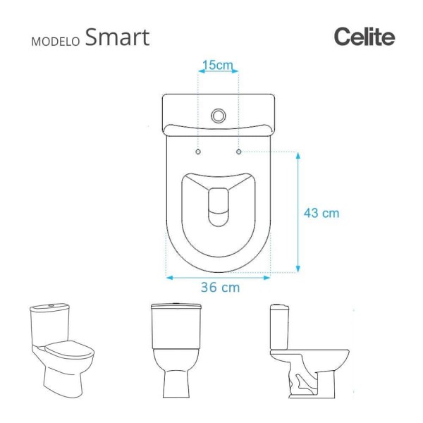 Encontraproduto.com.br - Tampa de Vaso Sanitario Smart Noir (Preto Fosco) Para Bacia Celite