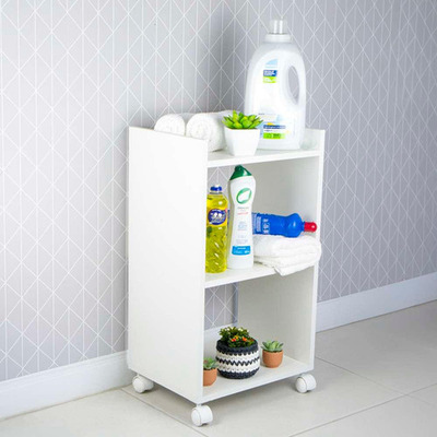 Encontraproduto.com.br - Nicho Organizador Móvel Multiuso para Lavanderia com Rodinhas 40cm