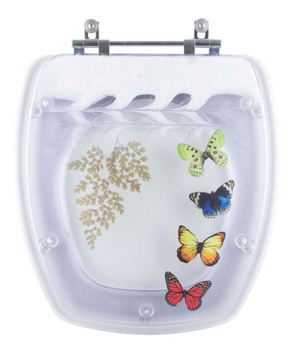 Tampa Vaso Decorada Borboleta Stylus Branco Para Vaso Celite