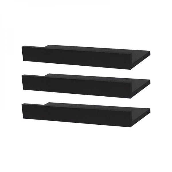 Kit 2 Prateleiras Porta Quadros 30 x 10cm Preta