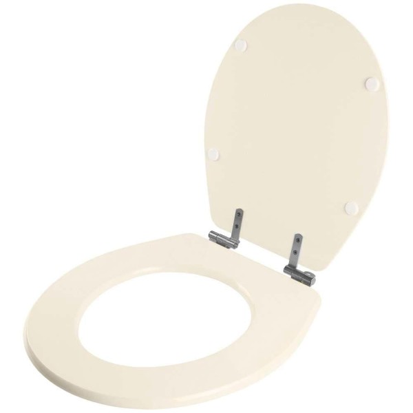 Encontraproduto.com.br - Tampa de Vaso Sanitário Poliéster com Amortecedor Aries Bege Claro para bacia Eternit