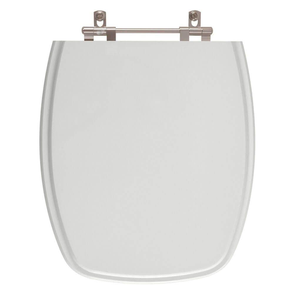 Tampa Vaso Poliéster Cinza Claro Para Bacia Fiori 6lpf