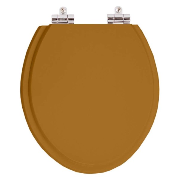 Encontraproduto.com.br - Assento Sanitário Poliéster Fechamento Lento Fiori Ocre para vaso Fiori