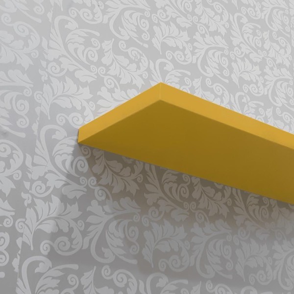 Encontraproduto.com.br - Kit 3 Prateleiras 60 x 10cm Amarela Suporte Invisível