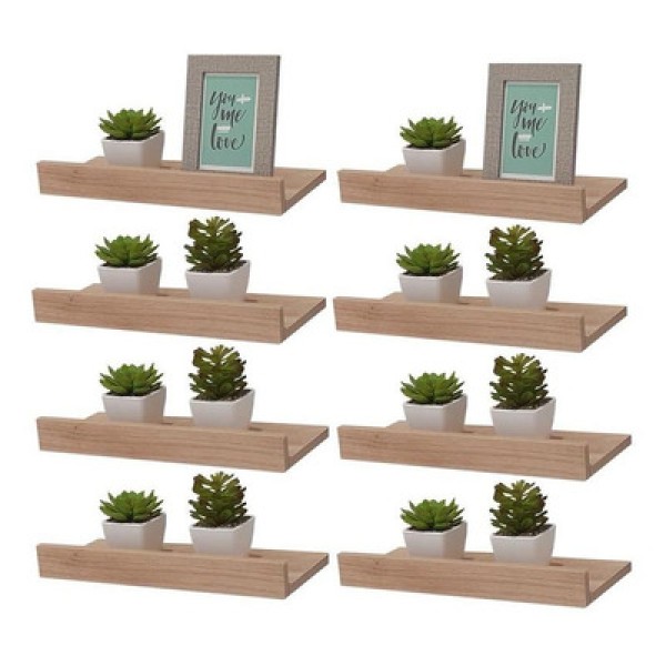Encontraproduto.com.br - Kit 8 Prateleiras Porta Quadros 60 X 10cm Suporte Invisível