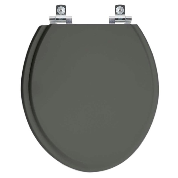 Assento Sanitário Com Fechamento Lento Convencional Oval Cinza Vip Para Vaso Deca