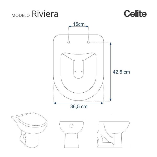 Encontraproduto.com.br - Assento Sanitário Com Amortecedor Riviera Branco Para Vaso Celite Com Ferragem Dourada