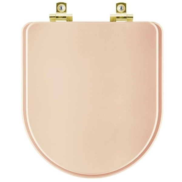 Encontraproduto.com.br - Assento Sanitário Com Amortecedor Carrara Rosa Floral Para Vaso Deca Com Ferragem Dourada