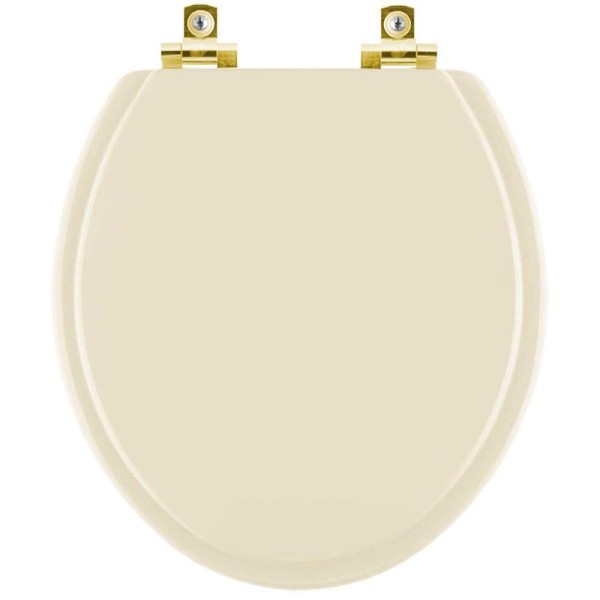 Encontraproduto.com.br - Assento Sanitário Com Amortecedor Izy Creme Para Vaso Deca Com Ferragem Dourada