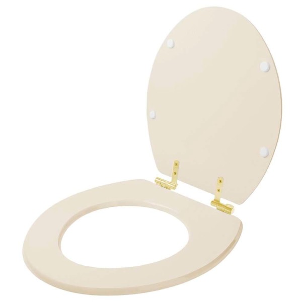 Encontraproduto.com.br - Assento Sanitário Com Amortecedor Izy Creme Para Vaso Deca Com Ferragem Dourada
