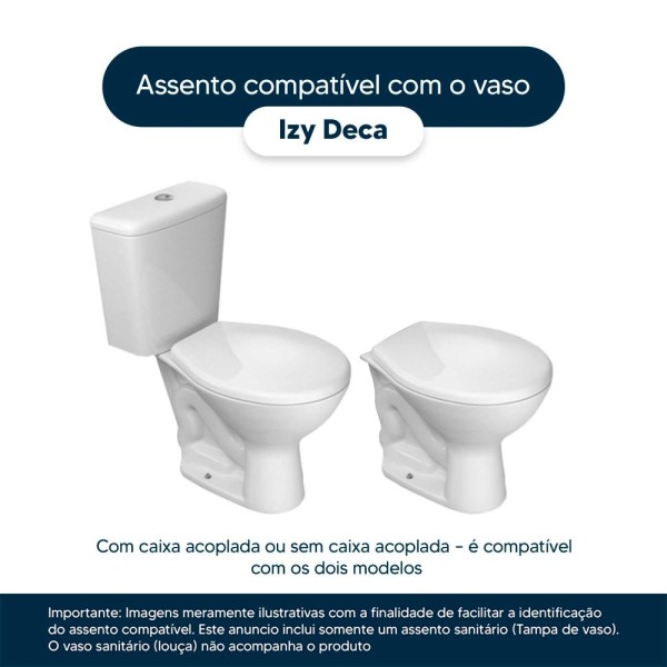 Encontraproduto.com.br - Assento Sanitário Com Amortecedor Izy Creme Para Vaso Deca Com Ferragem Dourada