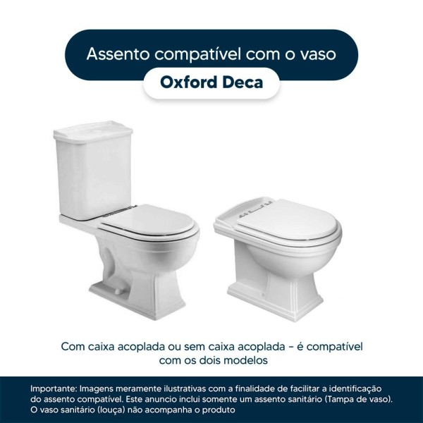 Encontraproduto.com.br - Assento Sanitário Com Amortecedor Oxford Creme Para Vaso Deca Com Ferragem Dourada