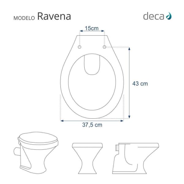 Encontraproduto.com.br - Assento Sanitário Com Amortecedor Ravena Creme Para Vaso Deca Com Ferragem Dourada