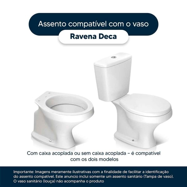Encontraproduto.com.br - Assento Sanitário Com Amortecedor Ravena Creme Para Vaso Deca Com Ferragem Dourada