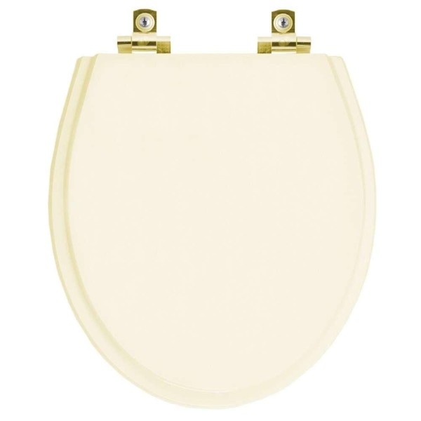 Encontraproduto.com.br - Assento Sanitário Com Amortecedor Ritz Creme Para Vaso Deca Com Ferragem Dourada