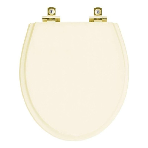 Encontraproduto.com.br - Assento Sanitário Com Amortecedor Ritz Creme Para Vaso Deca Com Ferragem Dourada