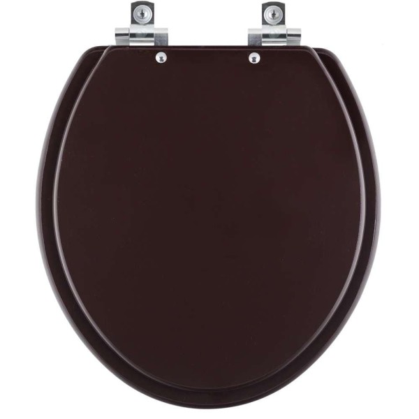 Encontraproduto.com.br - Assento Sanitário Com Amortecedor Convencional Oval Marrom Fosco Para Todos Os Fabricantes
