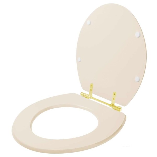 Encontraproduto.com.br - Assento Sanitário Convencional Oval Marfim para vaso Celite com Ferragem Dourada