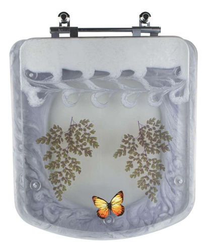 Tampa Vaso Sanitário Decorado Lirio Branco Para Bacia Fiori