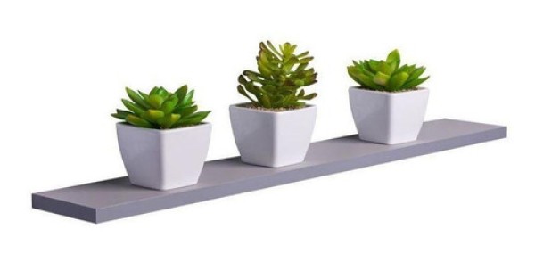 Prateleira 70 X 10cm Cinza Claro Suporte Invisível