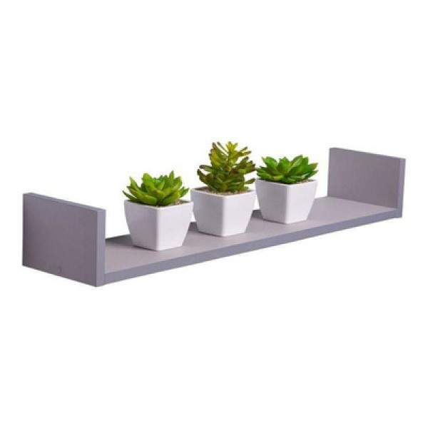 Encontraproduto.com.br - Prateleira U 60 x 10cm Cinza Claro Suporte Invisível