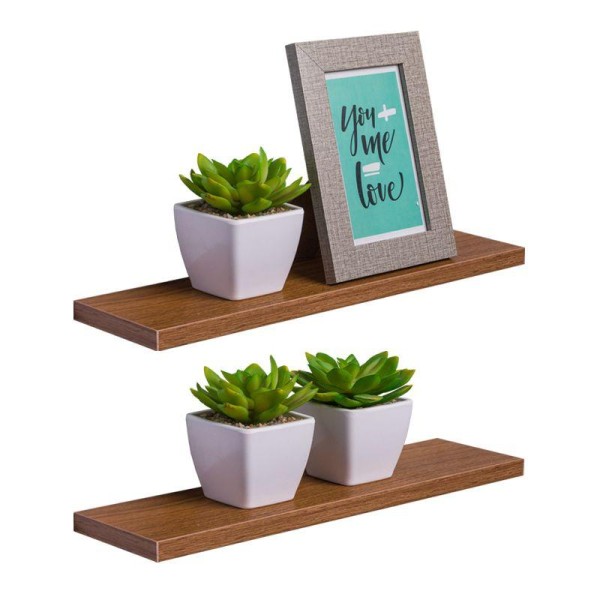 Encontraproduto.com.br - Kit 2 Prateleiras 50 x 10cm Freijó Suporte Invisível