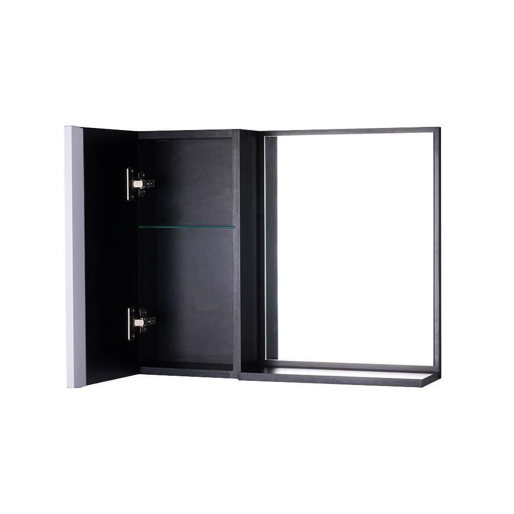 Encontraproduto.com.br - Armário para Banheiro com Espelho Preto Barra Vertical