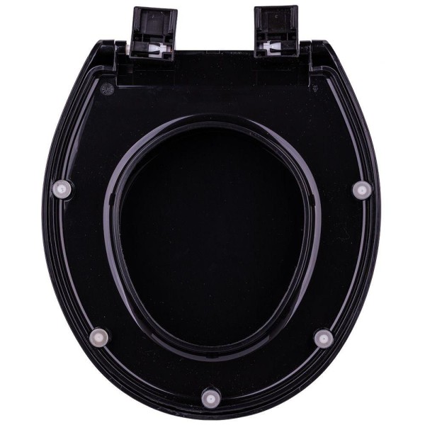 Assento Sanitário Astra com Amortecedor Convencional Oval Preto Universal