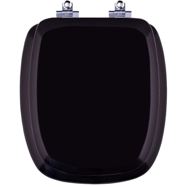 Encontraproduto.com.br - Tampa de Vaso Almofadado com Amortecedor Flox Preto para bacia Fiori