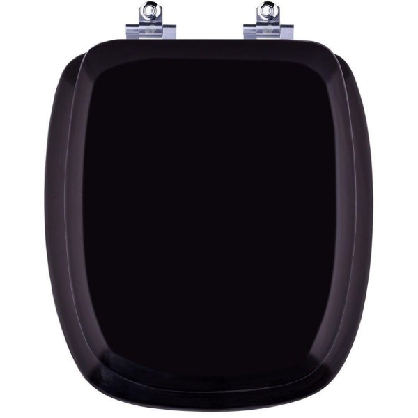 Encontraproduto.com.br - Tampa de Vaso Almofadado com Amortecedor Flox Preto para bacia Fiori