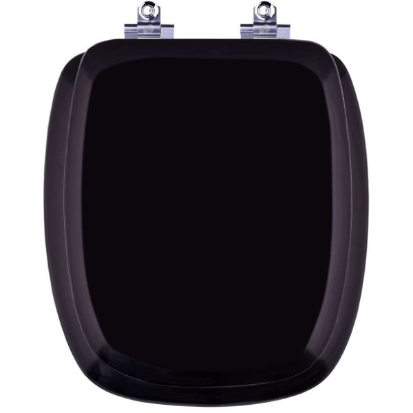 Encontraproduto.com.br - Tampa de Vaso Almofadado com Amortecedor Flox Preto para bacia Fiori