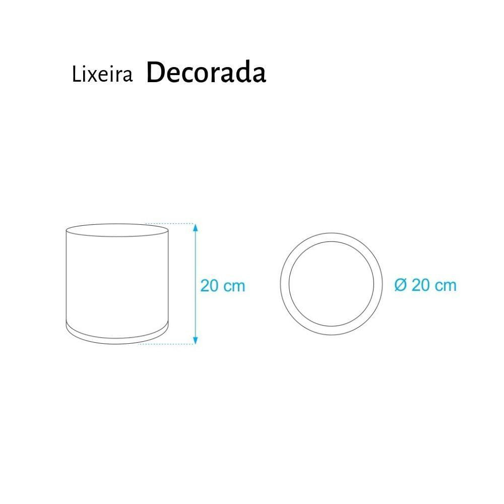 Encontraproduto.com.br - Lixeira Decorada Preto com Borboleta Azul Escuro