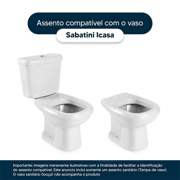 Encontraproduto.com.br - Tampa de Vaso Sanitário Almofadada Sabatini Branco para bacia Icasa