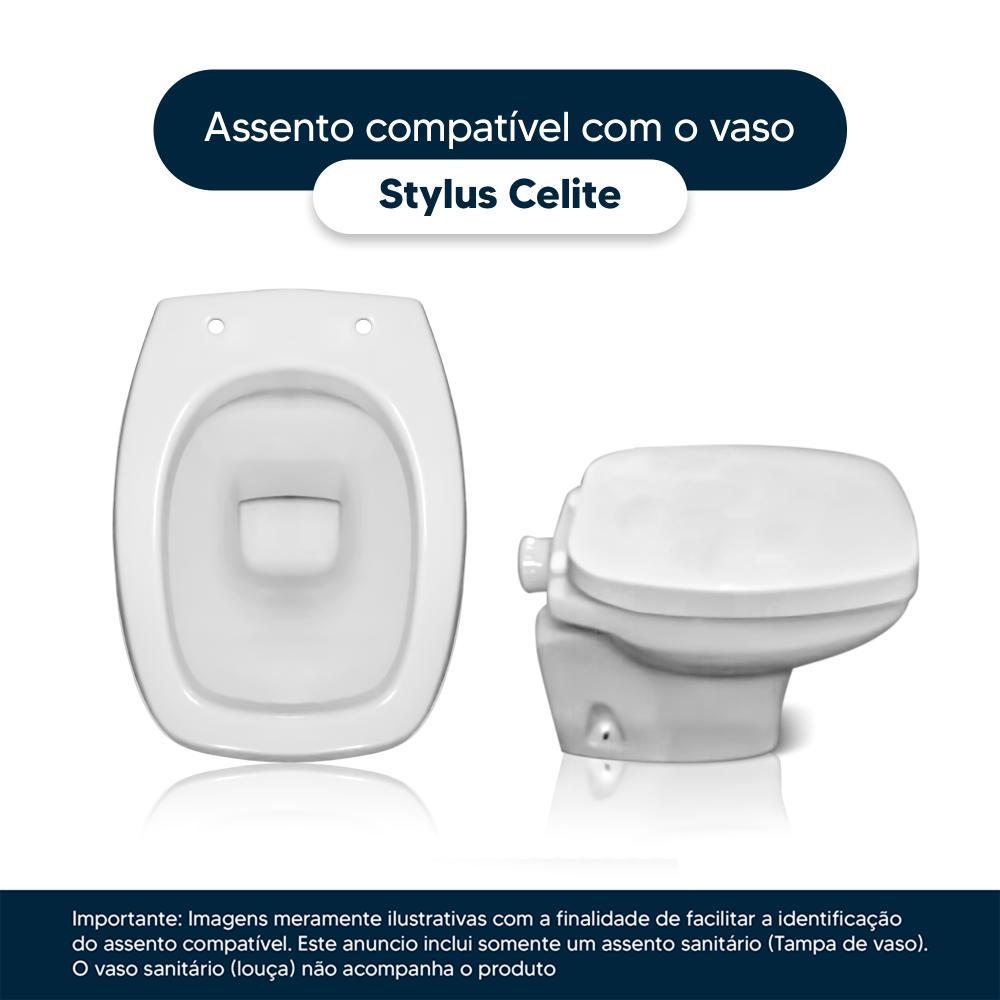 Assento Sanitário Fechamento Lento Stylus Cinza Prata
