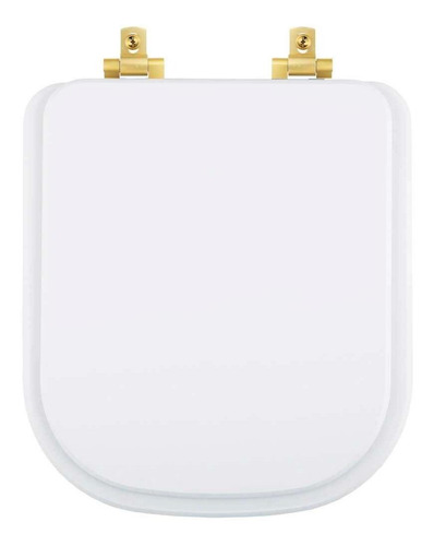 Tampa Vaso Mdf C/ Amortecedor Piano P/ Deca Ferragem Dourada Cor Dourado