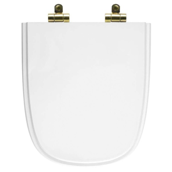 Encontraproduto.com.br - Tampa Vaso Resina Soft Close Ibiza P/ Incepa Ferragem Dourad