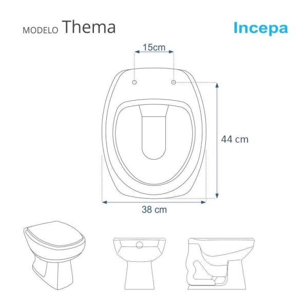 Encontraproduto.com.br - Assento Sanitário Laqueado Soft Close Thema Branco Para Vaso Incepa Com Ferragem Dourada