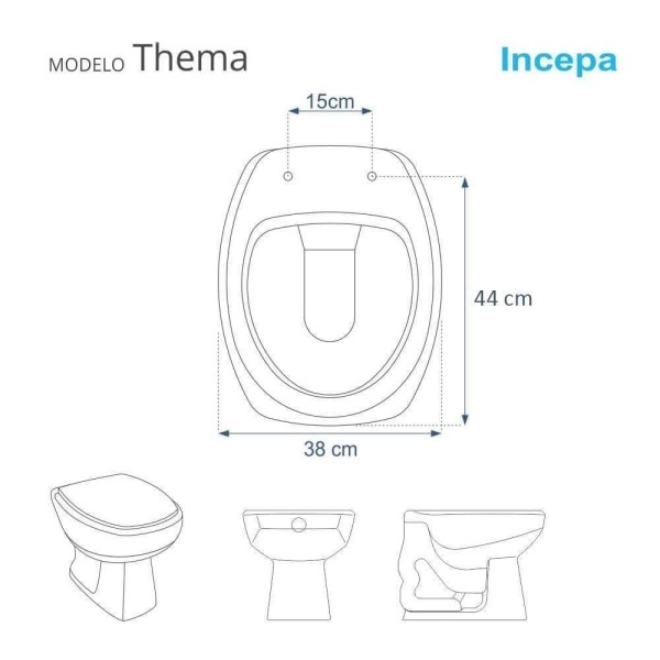 Encontraproduto.com.br - Assento Sanitário Laqueado Soft Close Thema Branco Para Vaso Incepa Com Ferragem Dourada
