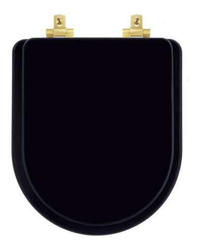 Tampa Vaso Fecham Lento Nuova Preto P/ Deca Ferragem Dourada