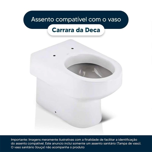 Encontraproduto.com.br - Assento Sanitário MDF Soft Close Carrara Marrom Fosco para Vaso Deca com Ferragem Marrom