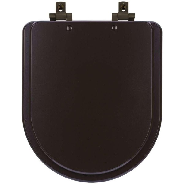 Encontraproduto.com.br - Assento Sanitário MDF Soft Close Level Marrom Fosco para Vaso Deca com Ferragem Marrom