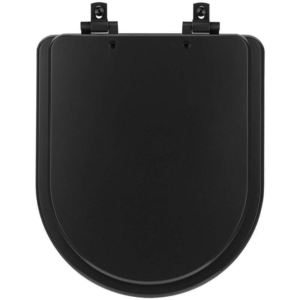 Tampa de Vaso Laqueado Com Amortecedor Smart Onix (Preto Fosco) para Bacia Celite com Ferragem Preta