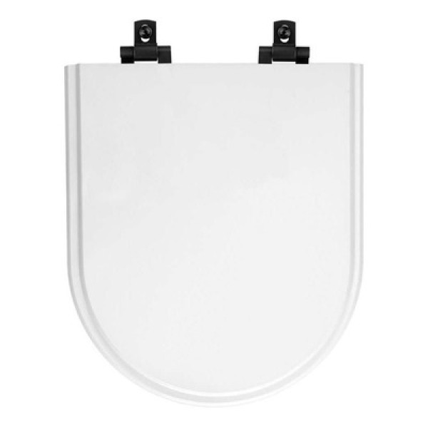 Encontraproduto.com.br - Assento Sanitário MDF Soft Close Link/LK Branco para Vaso Deca com Ferragem Preta