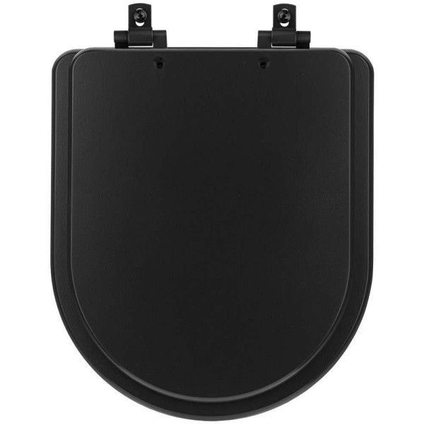 Encontraproduto.com.br - Assento Sanitário MDF Soft Close Link/LK Preto Fosco para Vaso Deca com Ferragem Preta