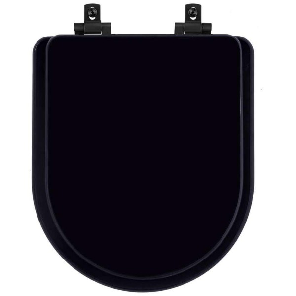 Encontraproduto.com.br - Tampa de Vaso Laqueado Com Fechamento Lento Level Preto para Louça Deca com Ferragem Preta