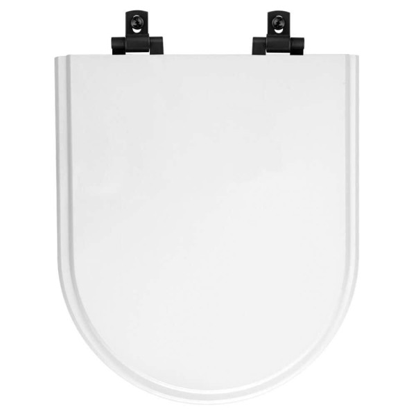 Encontraproduto.com.br - Tampa de Vaso Laqueado Com Fechamento Lento Nuova Branco para Louça Deca com Ferragem Preta