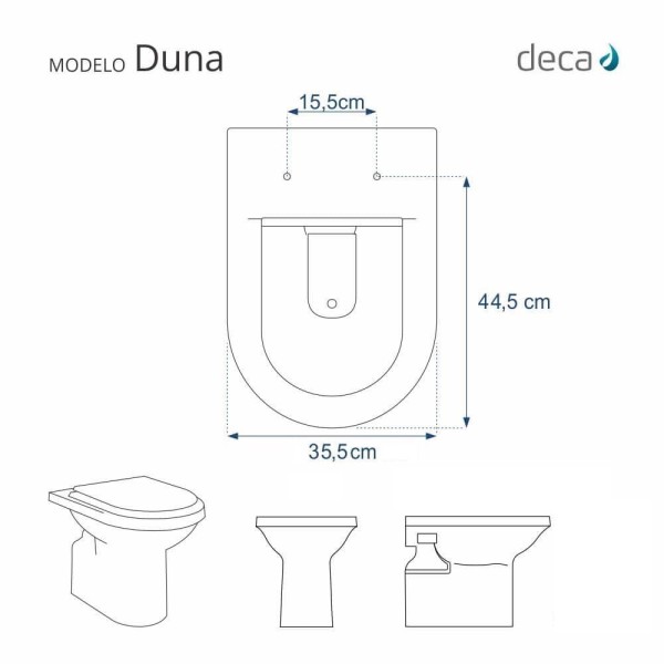 Encontraproduto.com.br - Assento Sanitário Poliéster Soft Close Duna Branco para Vaso Deca com Ferragem Dourada