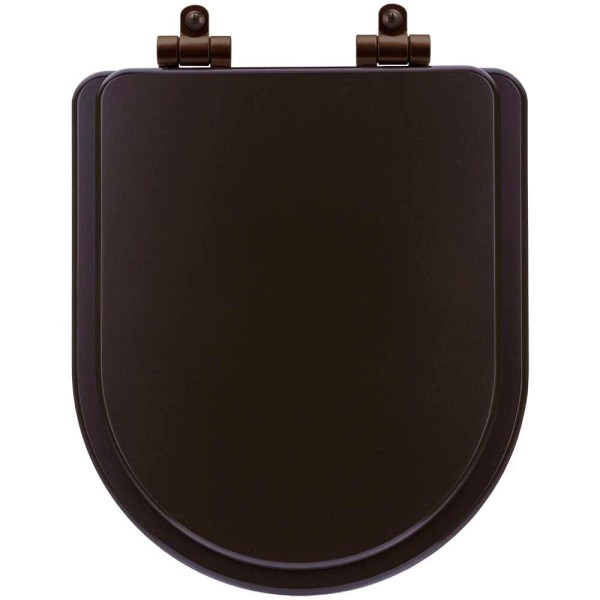 Encontraproduto.com.br - Tampa de Vaso Poliéster c/ Fechamento Lento Carrara Marrom Fosco para Louça Deca c/ Ferragem Marrom