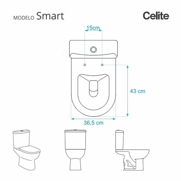 Encontraproduto.com.br - Tampa de Vaso Poliéster c/ Amortecedor Smart Onix (Preto Fosco) para Bacia Celite c/ Ferragem Preta