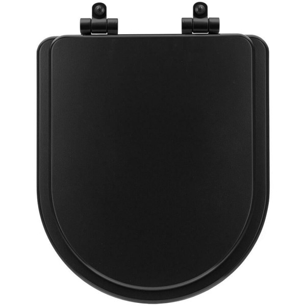 Encontraproduto.com.br - Tampa de Vaso Poliéster c/ Amortecedor Smart Onix (Preto Fosco) para Bacia Celite c/ Ferragem Preta